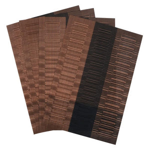 Set of 4 PVC Bamboo Plastic Placemats for Dining Table Runner Linens place mat in Kitchen Accessories Cup Wine mat