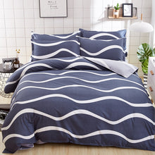 Load image into Gallery viewer, Bedding Set Fashion house  luxury bed cover sheet Pillowcase Wavy stripes Home textile  Family Bed Linens  High Quality