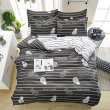 Load image into Gallery viewer, Bedding Set Fashion house  luxury bed cover sheet Pillowcase Wavy stripes Home textile  Family Bed Linens  High Quality