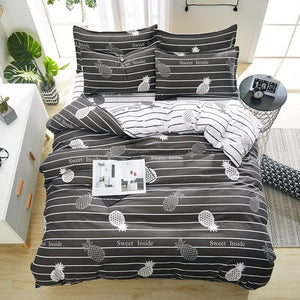 Bedding Set Fashion house  luxury bed cover sheet Pillowcase Wavy stripes Home textile  Family Bed Linens  High Quality