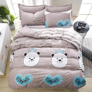 Bedding Set Fashion house  luxury bed cover sheet Pillowcase Wavy stripes Home textile  Family Bed Linens  High Quality