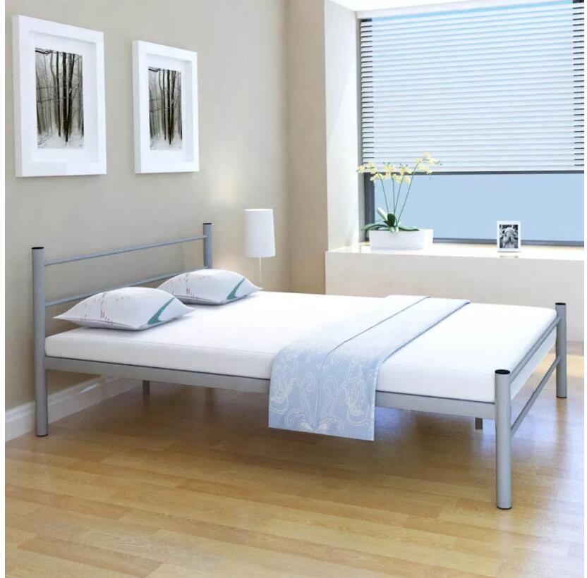 VidaXL Giantex Metal Steel Bed Frame With Stable Metal Slats Headboard Footboard Steel Bedroom Furniture