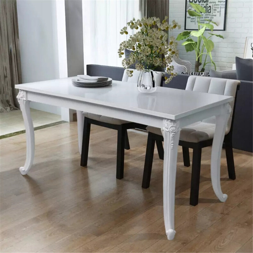 vidaXL Luxury Dining Table 120x70x76 cm High Gloss Kitchen Tables White Kitchen Furniture Table for Home Decoration