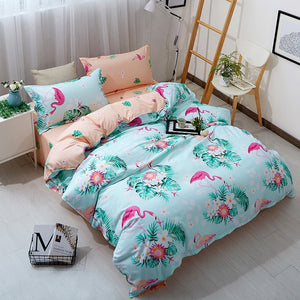 Bedding Set luxury Pink love 2/3/4pcs Family Set Sheet Duvet Cover Pillowcase Boy Room flat sheet, No filler 2019 bed set
