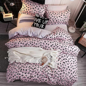 Bedding Set luxury Pink love 2/3/4pcs Family Set Sheet Duvet Cover Pillowcase Boy Room flat sheet, No filler 2019 bed set