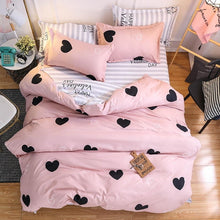 Load image into Gallery viewer, Bedding Set luxury Pink love 2/3/4pcs Family Set Sheet Duvet Cover Pillowcase Boy Room flat sheet, No filler 2019 bed set