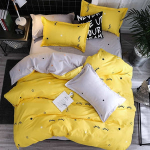 Bedding Set luxury Pink love 2/3/4pcs Family Set Sheet Duvet Cover Pillowcase Boy Room flat sheet, No filler 2019 bed set