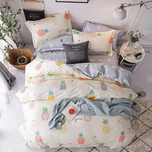 Bedding Set luxury Pink love 2/3/4pcs Family Set Sheet Duvet Cover Pillowcase Boy Room flat sheet, No filler 2019 bed set