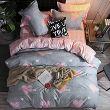 Load image into Gallery viewer, Bedding Set luxury Pink love 2/3/4pcs Family Set Sheet Duvet Cover Pillowcase Boy Room flat sheet, No filler 2019 bed set