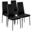 Load image into Gallery viewer, PANANA GLASS DINING TABLE SET WITH 4/ 6 FAUX LEATHER CHAIRS BLACK /WHITE Home Kitchen Furniture Fast shipping