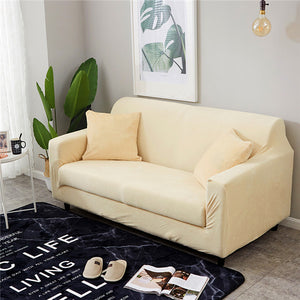 Solid Color Plush Thicken Elastic Sofa Cover Universal Sectional Slipcover 1/2/3/4 seater Stretch Couch Cover for Living Room