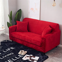 Load image into Gallery viewer, Solid Color Plush Thicken Elastic Sofa Cover Universal Sectional Slipcover 1/2/3/4 seater Stretch Couch Cover for Living Room