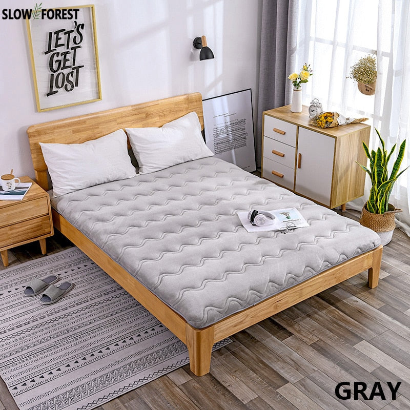Slow Forest Tatami Mattress Thickened Bed Mat Carpet Economy 1.8M Double Floor Sleeping Mat Lazy Cushion Sheet without Pillows