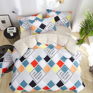 Bedding Set Fashion house  luxury bed cover sheet Pillowcase Wavy stripes Home textile  Family Bed Linens  High Quality